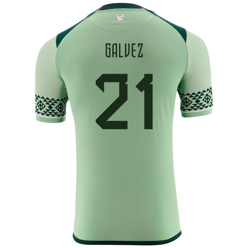 Dětské Bolívie Vladimir Galvez #21 Světle Zelená Domů Hráčské Dresy 24-26 Dres