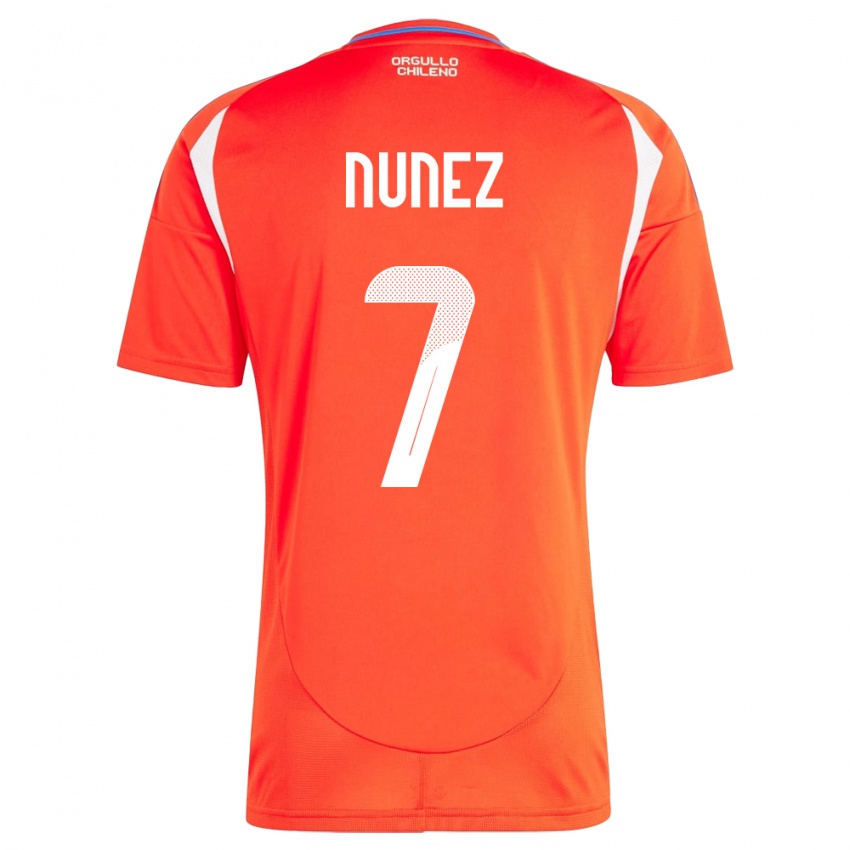 Dětské Chile Marcelino Núñez #7 Červené Domů Hráčské Dresy 24-26 Dres