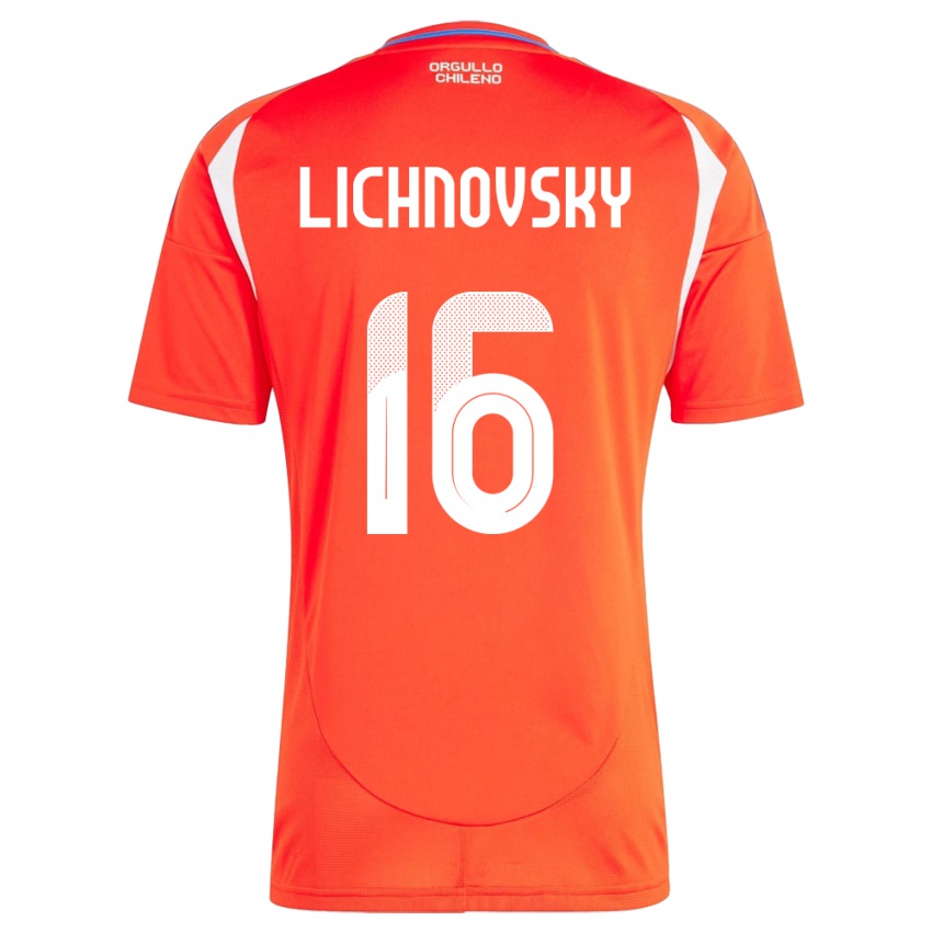 Dětské Chile Igor Lichnovsky #16 Červené Domů Hráčské Dresy 24-26 Dres