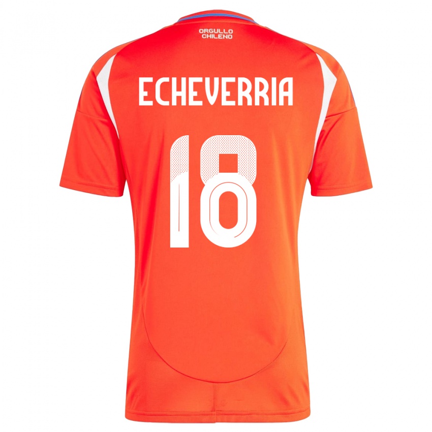 Dětské Chile Rodrigo Echeverría #18 Červené Domů Hráčské Dresy 24-26 Dres