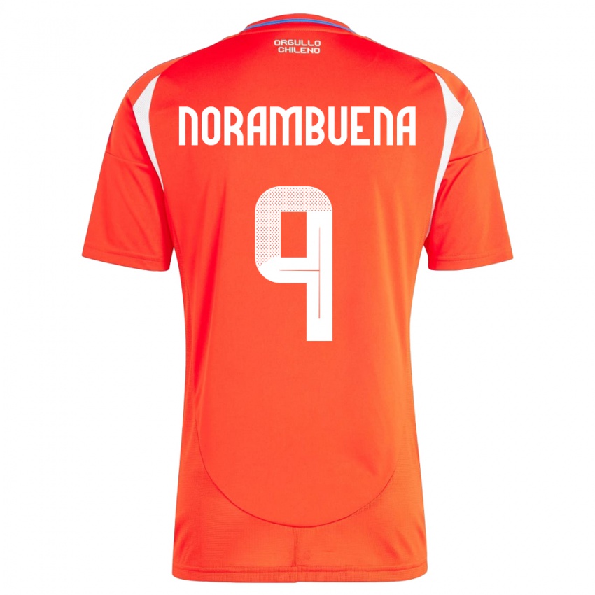 Dětské Chile Gabriel Norambuena #9 Červené Domů Hráčské Dresy 24-26 Dres