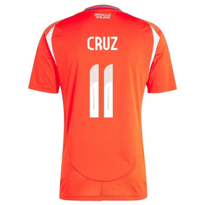 Dětské Chile Joan Cruz #11 Červené Domů Hráčské Dresy 24-26 Dres