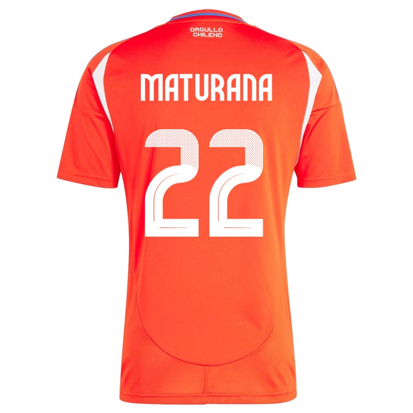 Dětské Chile Martín Maturana #22 Červené Domů Hráčské Dresy 24-26 Dres