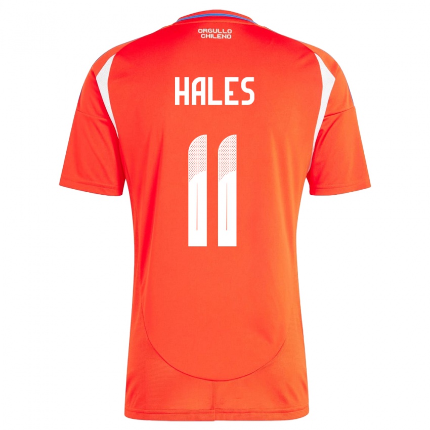 Dětské Chile Alejandro Hales #11 Červené Domů Hráčské Dresy 24-26 Dres