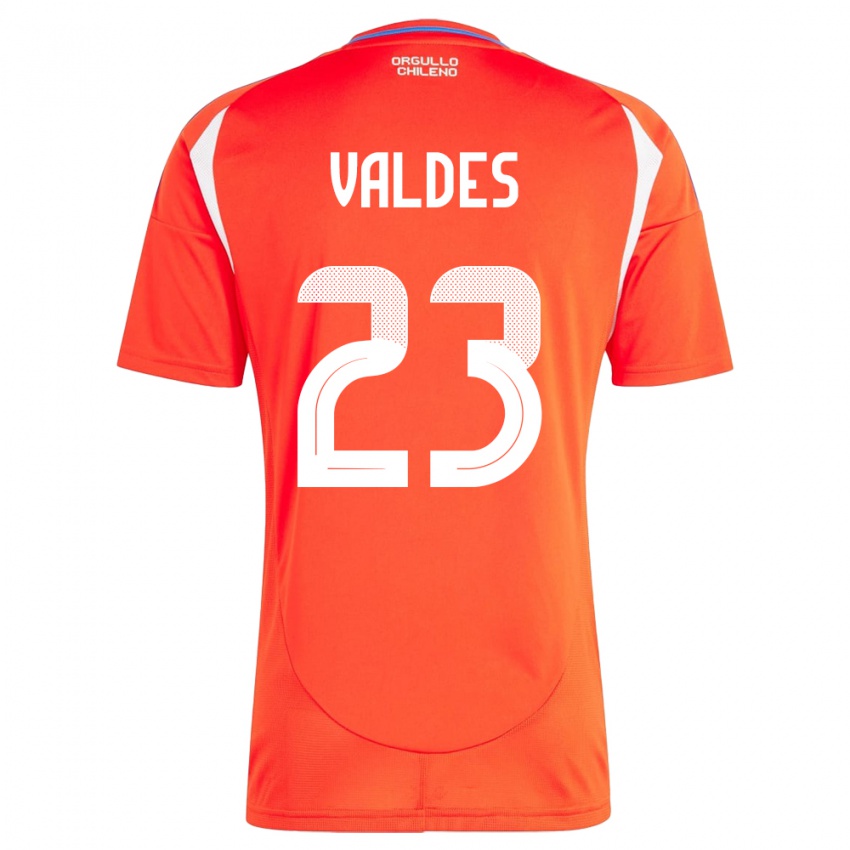 Dětské Chile Francisco Valdés #23 Červené Domů Hráčské Dresy 24-26 Dres