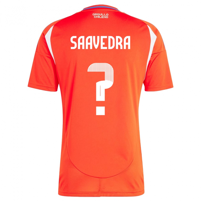 Dětské Chile Danilo Saavedra #0 Červené Domů Hráčské Dresy 24-26 Dres