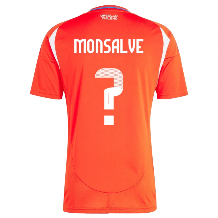 Dětské Chile Gaspar Monsalve #0 Červené Domů Hráčské Dresy 24-26 Dres