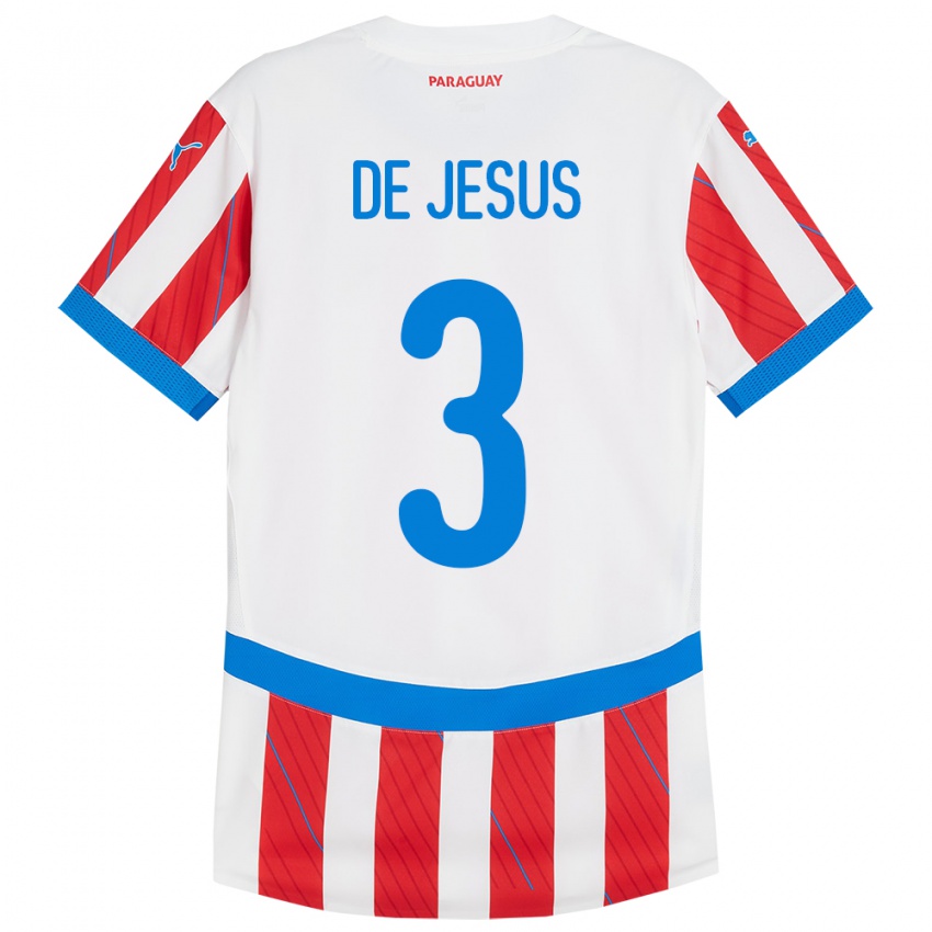 Dětské Paraguay Ronaldo De Jesús #3 Bílá Červená Domů Hráčské Dresy 24-26 Dres