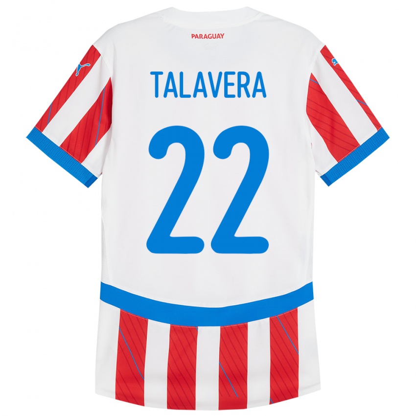 Dětské Paraguay Javier Talavera #22 Bílá Červená Domů Hráčské Dresy 24-26 Dres