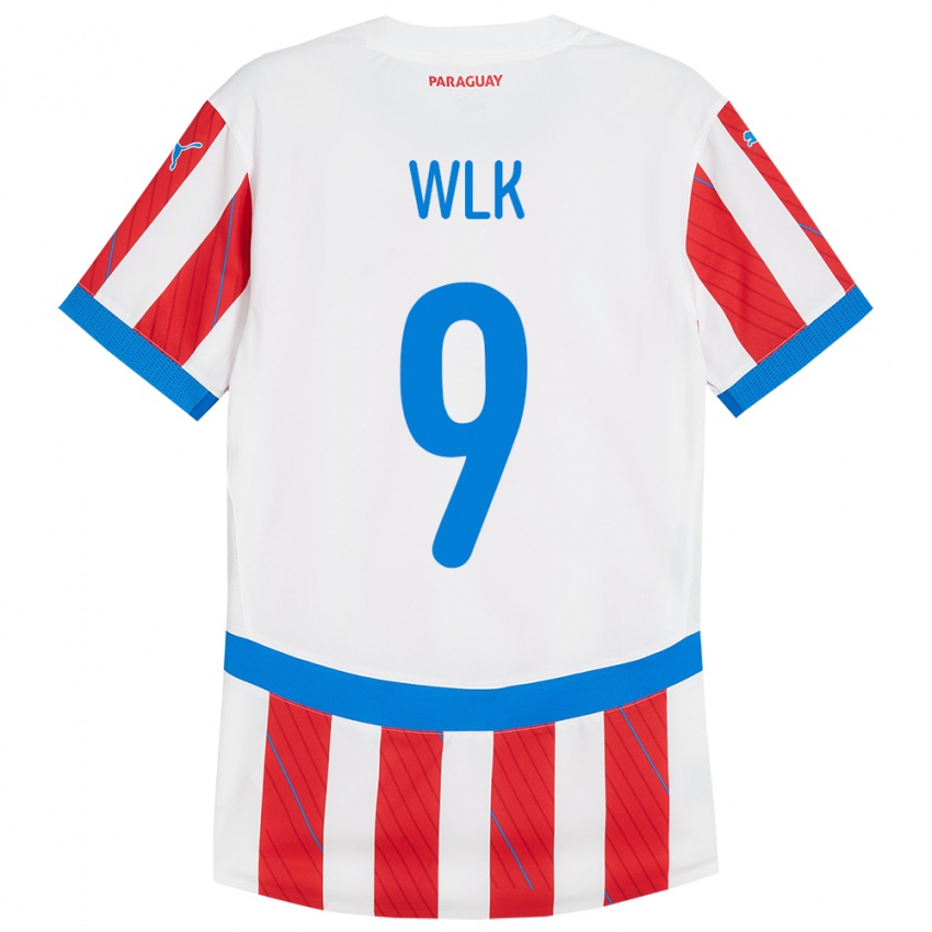 Dětské Paraguay Allan Wlk #9 Bílá Červená Domů Hráčské Dresy 24-26 Dres