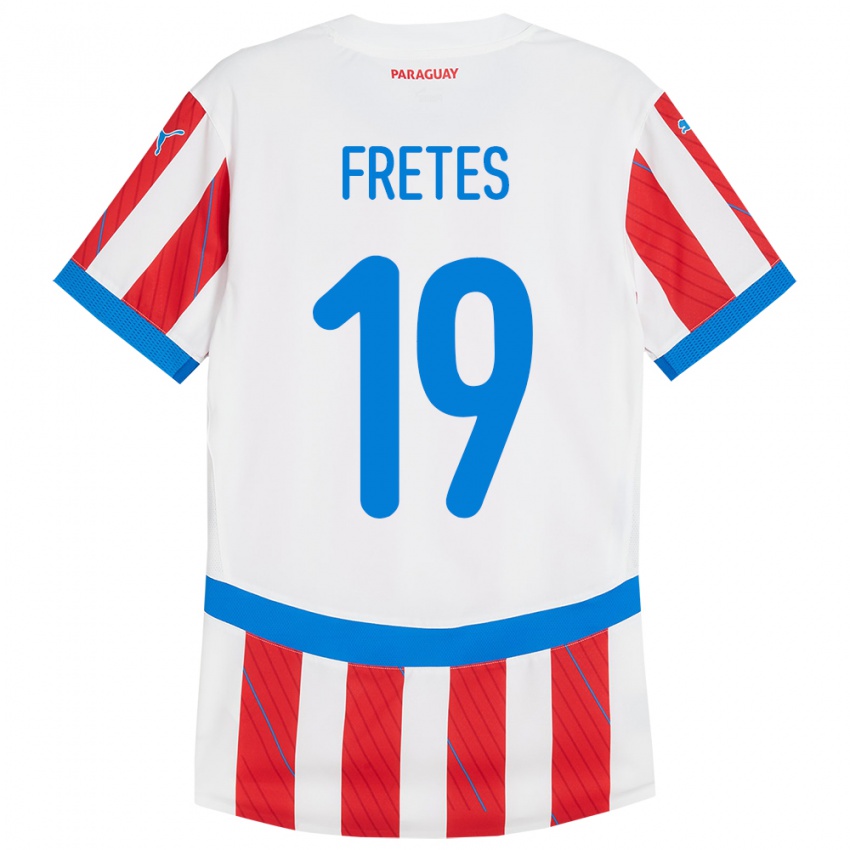 Dětské Paraguay Alexis Fretes #19 Bílá Červená Domů Hráčské Dresy 24-26 Dres