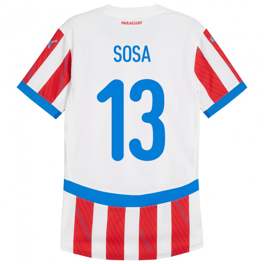 Dětské Paraguay Alex Sosa #13 Bílá Červená Domů Hráčské Dresy 24-26 Dres