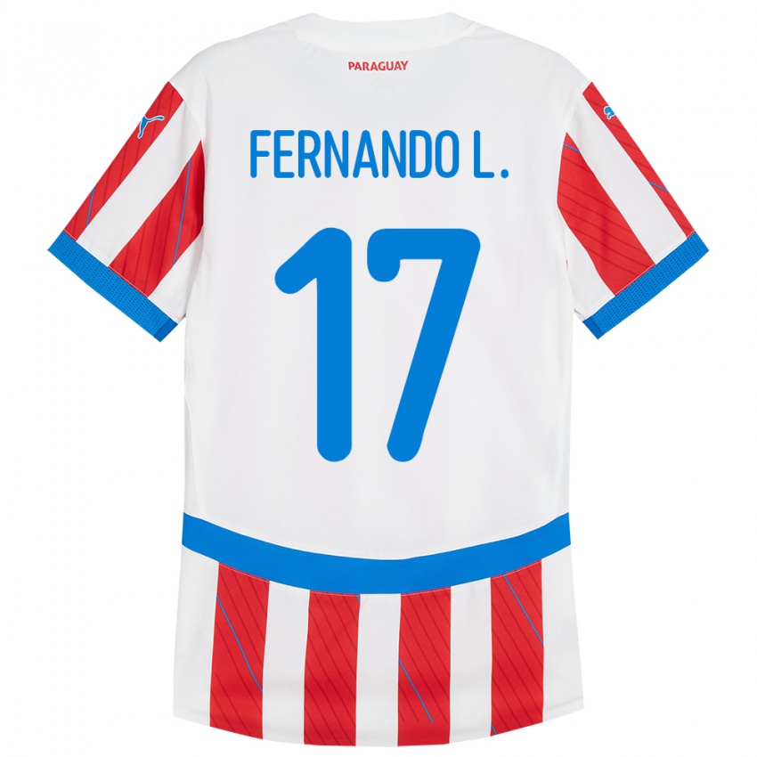 Dětské Paraguay Fernando Leguizamón #17 Bílá Červená Domů Hráčské Dresy 24-26 Dres