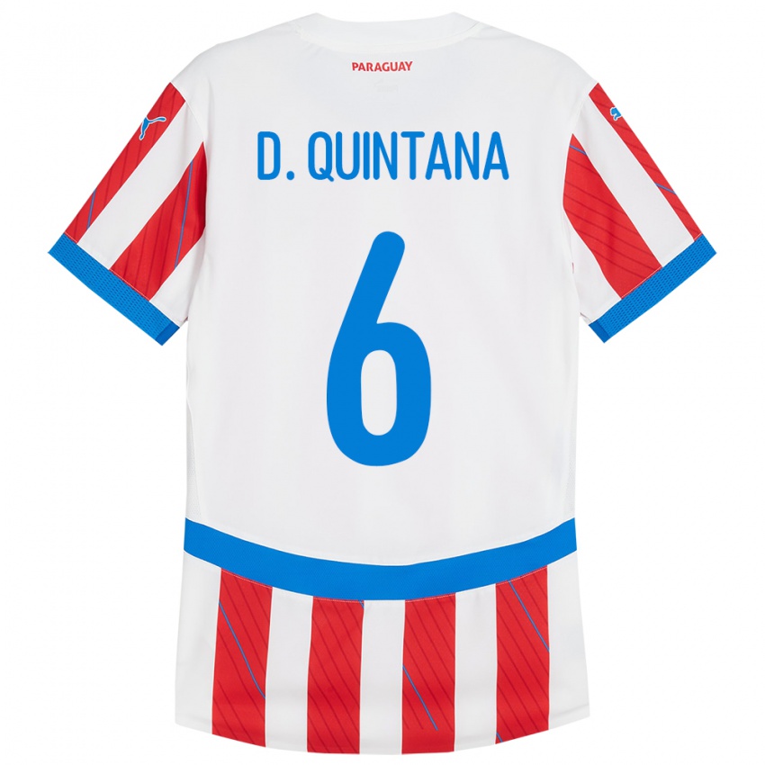 Dětské Paraguay Dulce Quintana #6 Bílá Červená Domů Hráčské Dresy 24-26 Dres