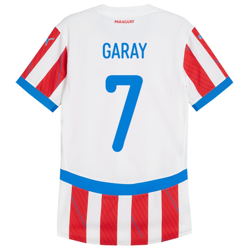 Dětské Paraguay Griselda Garay #7 Bílá Červená Domů Hráčské Dresy 24-26 Dres