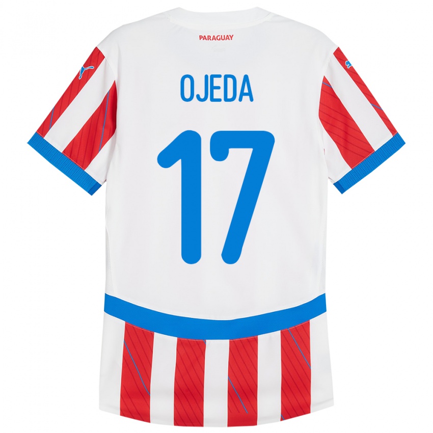 Dětské Paraguay Deisy Ojeda #17 Bílá Červená Domů Hráčské Dresy 24-26 Dres