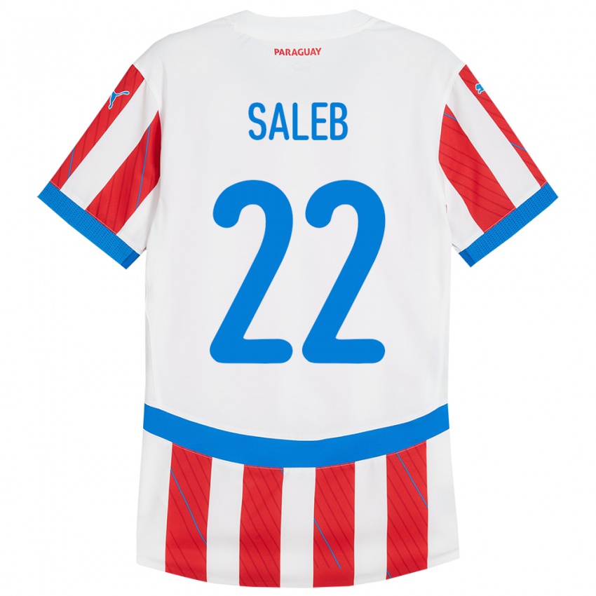 Dětské Paraguay Gloria Saleb #22 Bílá Červená Domů Hráčské Dresy 24-26 Dres