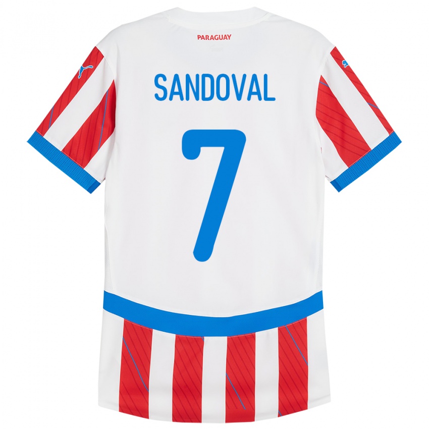 Dětské Paraguay Fabiola Sandoval #7 Bílá Červená Domů Hráčské Dresy 24-26 Dres