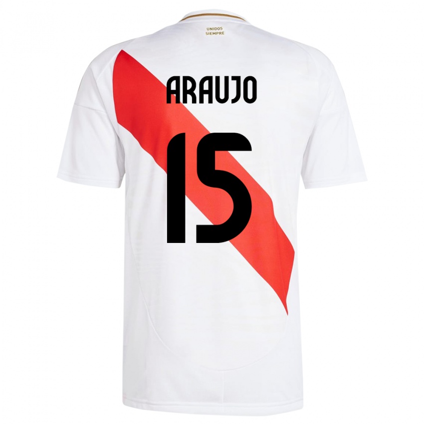 Dětské Peru Miguel Araujo #15 Bílý Domů Hráčské Dresy 24-26 Dres