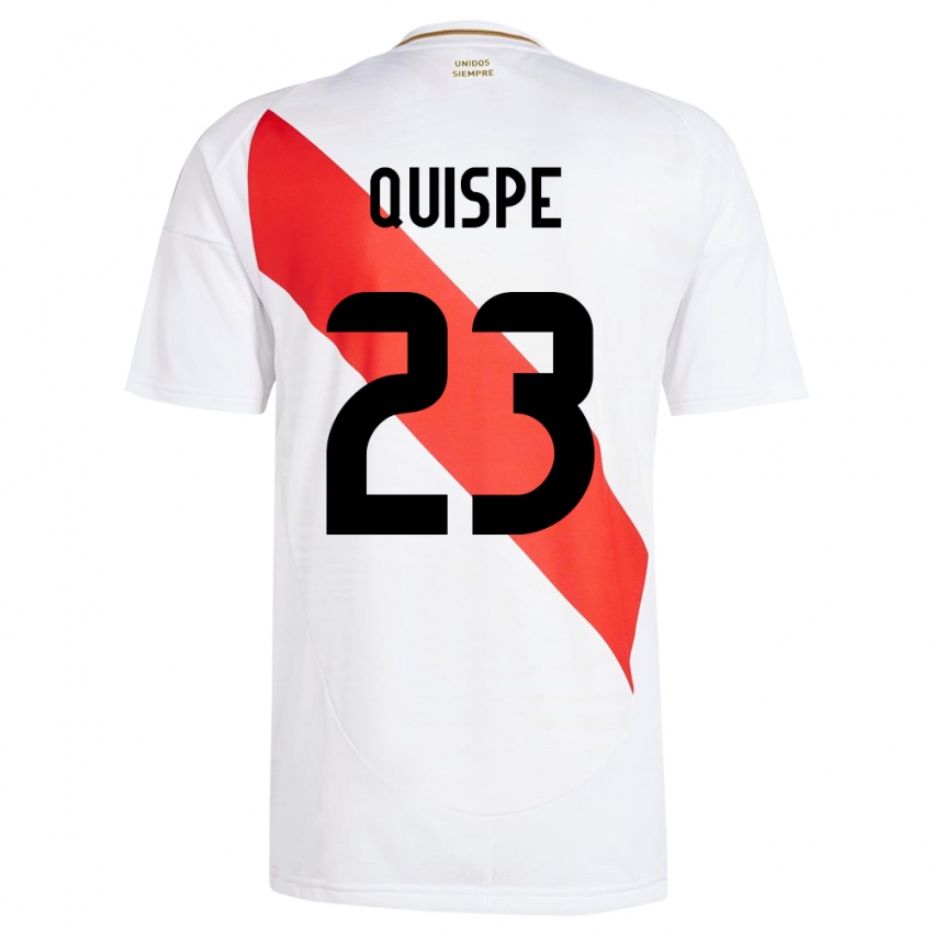 Dětské Peru Piero Quispe #23 Bílý Domů Hráčské Dresy 24-26 Dres