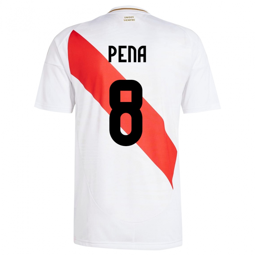 Dětské Peru Sergio Peña #8 Bílý Domů Hráčské Dresy 24-26 Dres