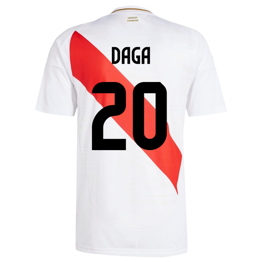 Dětské Peru Azucena Daga #20 Bílý Domů Hráčské Dresy 24-26 Dres