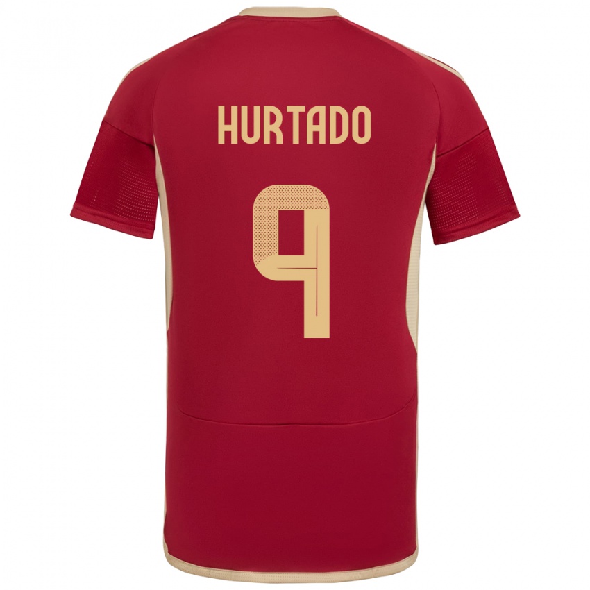 Dětské Venezuela Jan Hurtado #9 Burgundské Domů Hráčské Dresy 24-26 Dres