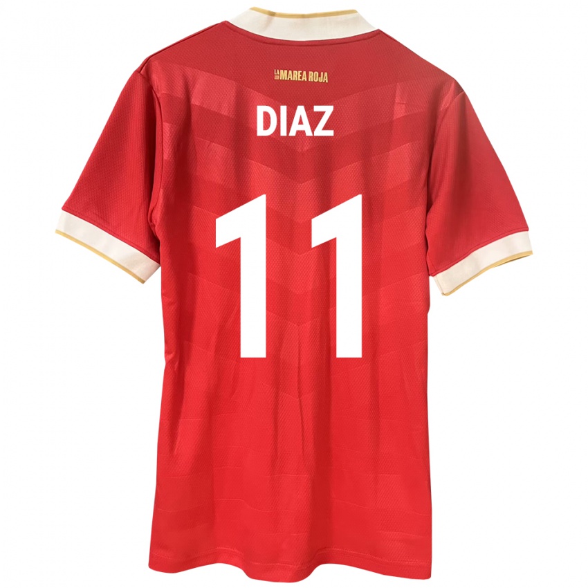 Dětské Panama Ismael Díaz #11 Červené Domů Hráčské Dresy 24-26 Dres