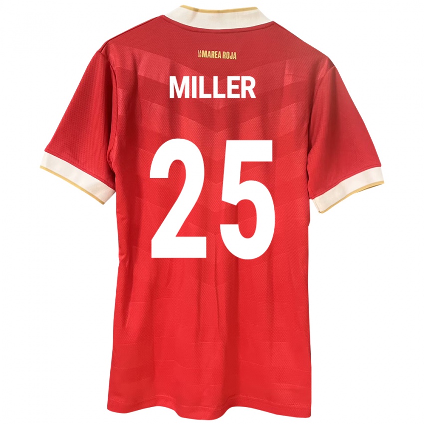 Dětské Panama Roderick Miller #25 Červené Domů Hráčské Dresy 24-26 Dres