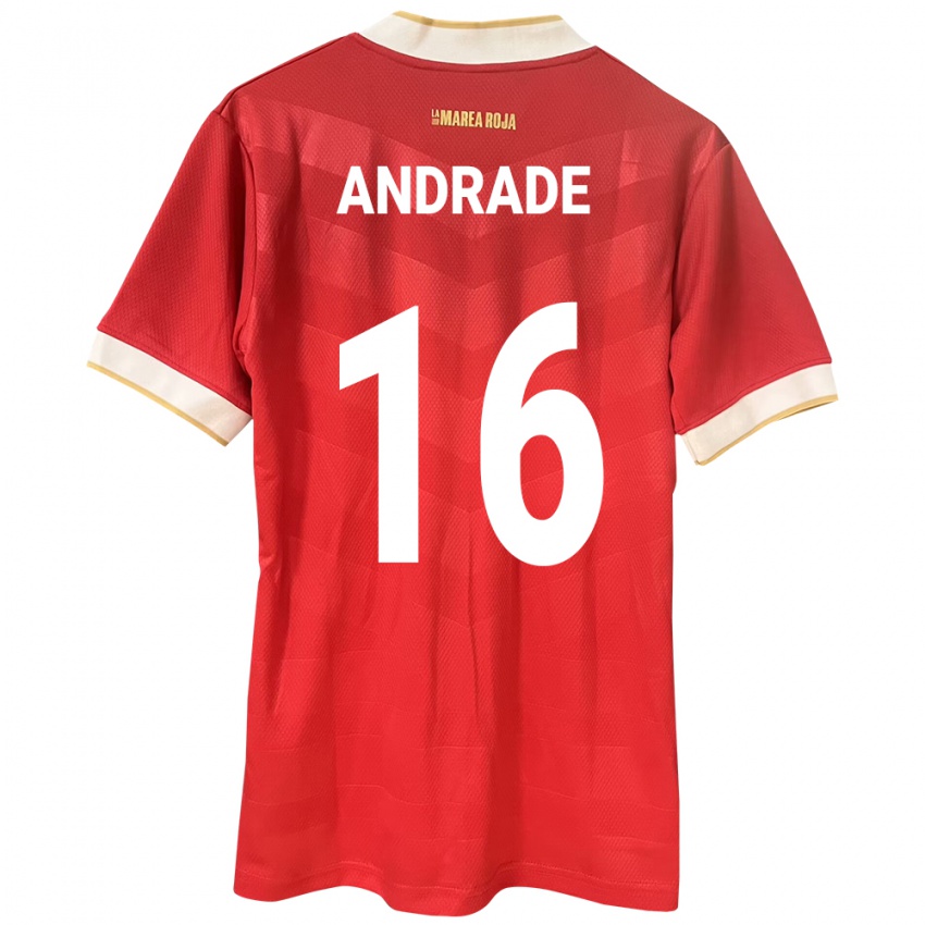 Dětské Panama Andrés Andrade #16 Červené Domů Hráčské Dresy 24-26 Dres