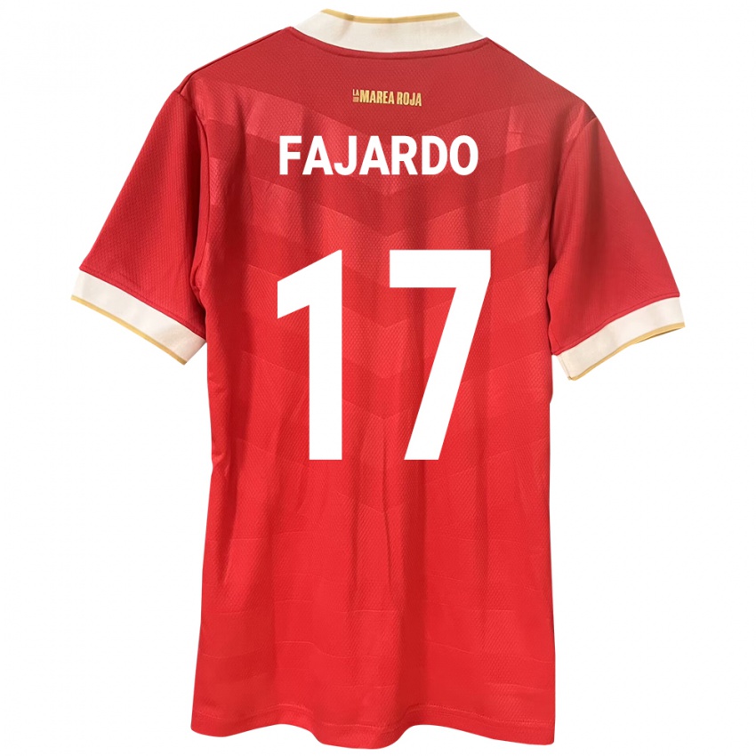 Dětské Panama José Fajardo #17 Červené Domů Hráčské Dresy 24-26 Dres