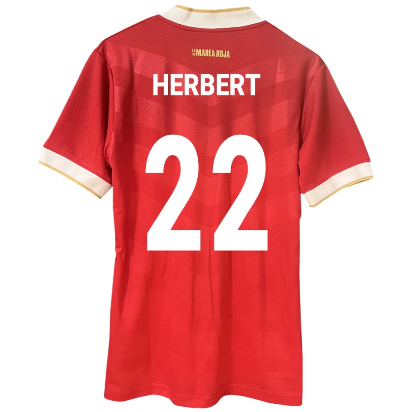 Dětské Panama Antony Herbert #22 Červené Domů Hráčské Dresy 24-26 Dres