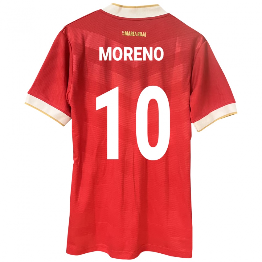 Dětské Panama Éric Moreno #10 Červené Domů Hráčské Dresy 24-26 Dres