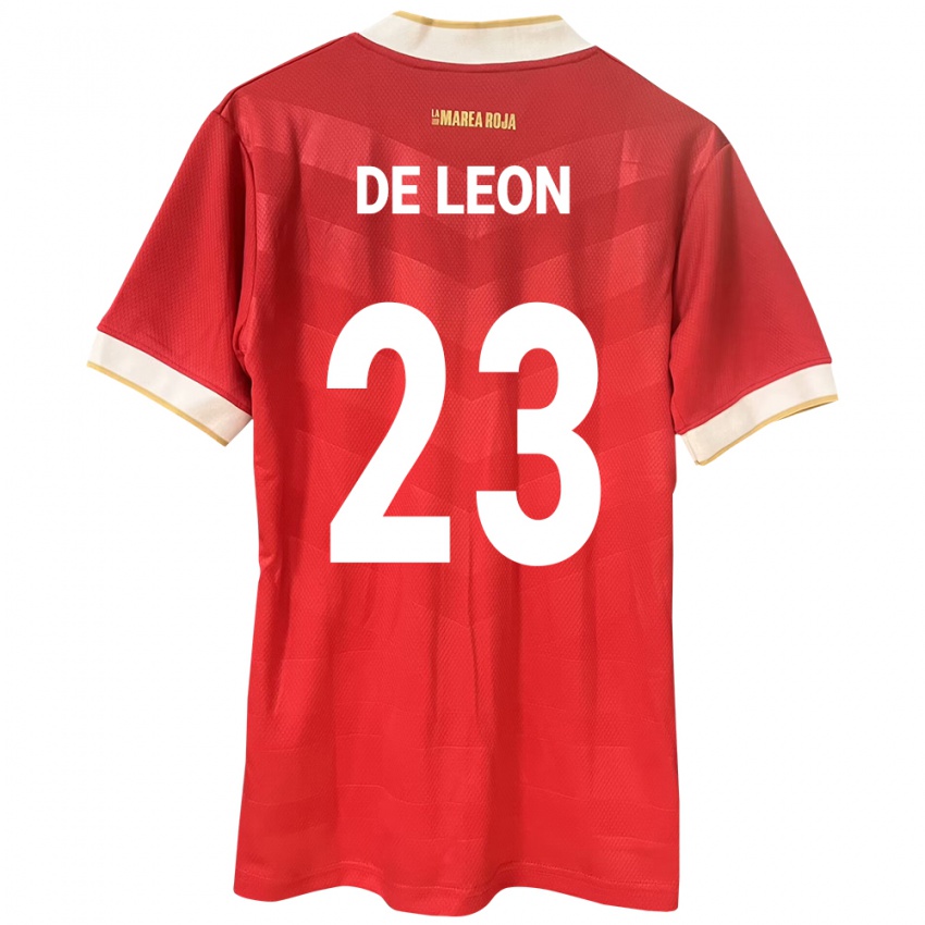 Dětské Panama Yerenis De León #23 Červené Domů Hráčské Dresy 24-26 Dres