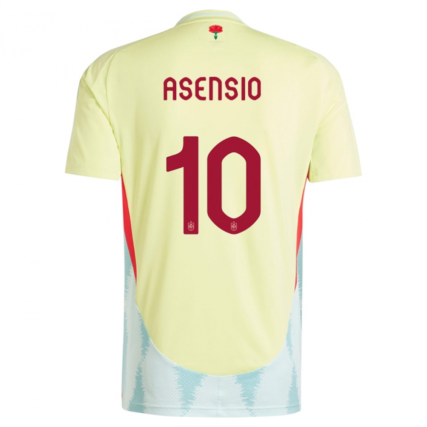 Dětské Španělsko Marco Asensio #10 Žlutá Daleko Hráčské Dresy 24-26 Dres