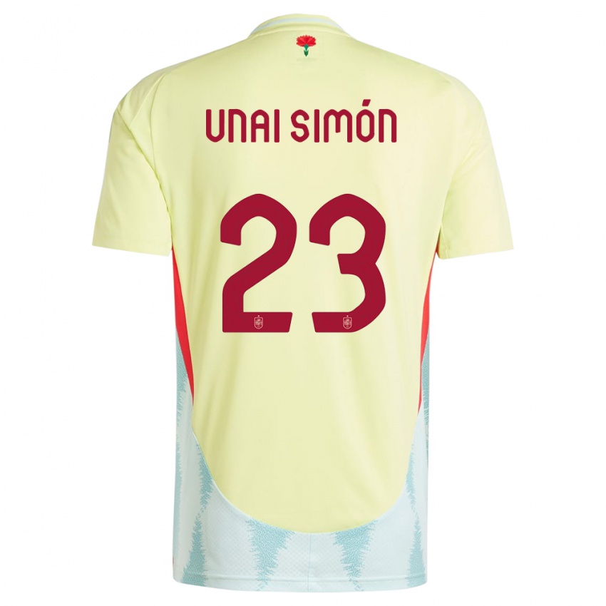 Dětské Španělsko Unai Simon #23 Žlutá Daleko Hráčské Dresy 24-26 Dres