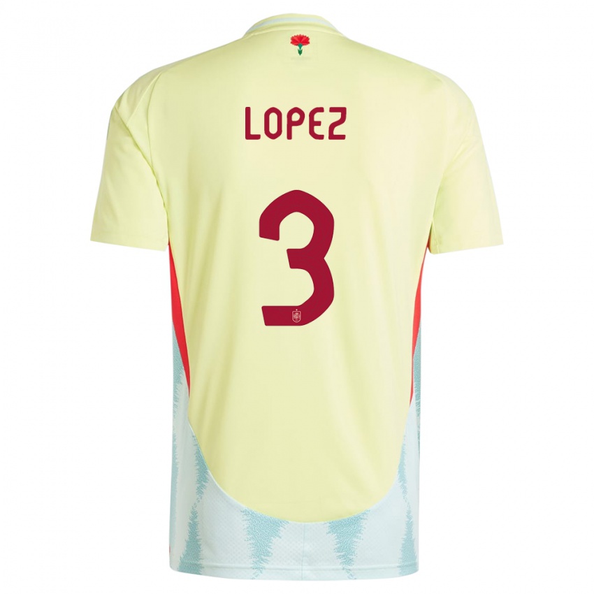 Dětské Španělsko Juan Lopez #3 Žlutá Daleko Hráčské Dresy 24-26 Dres