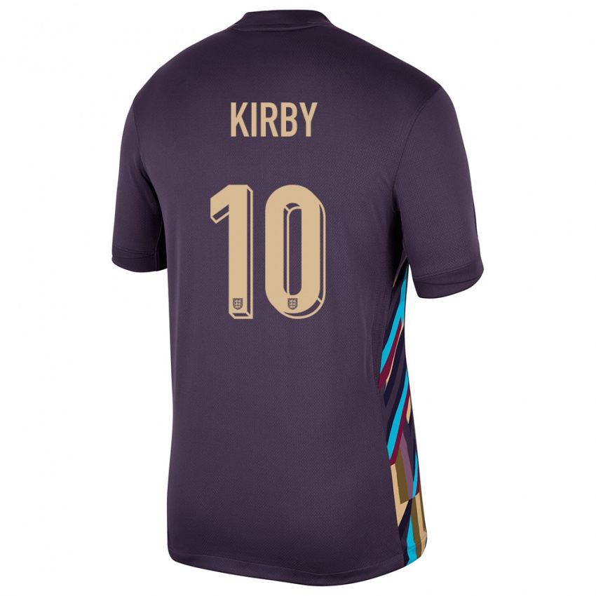 Dětské Anglie Fran Kirby #10 Tmavá Rozinka Daleko Hráčské Dresy 24-26 Dres