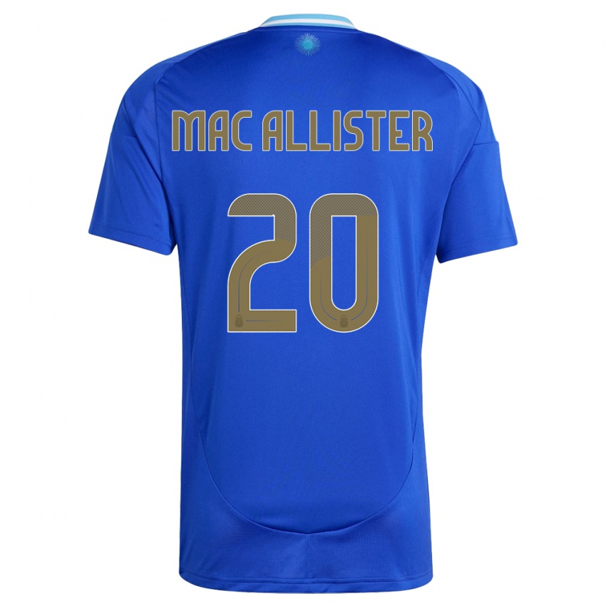 Dětské Argentina Alexis Mac Allister #20 Modrý Daleko Hráčské Dresy 24-26 Dres