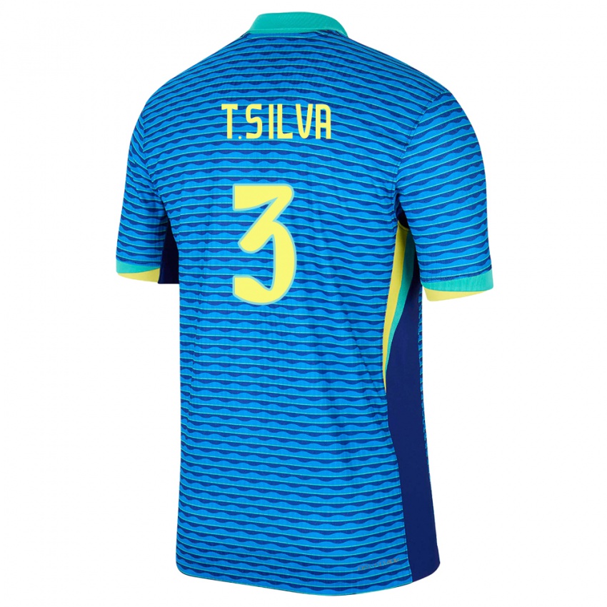 Dětské Brazílie Thiago Silva #3 Modrý Daleko Hráčské Dresy 24-26 Dres