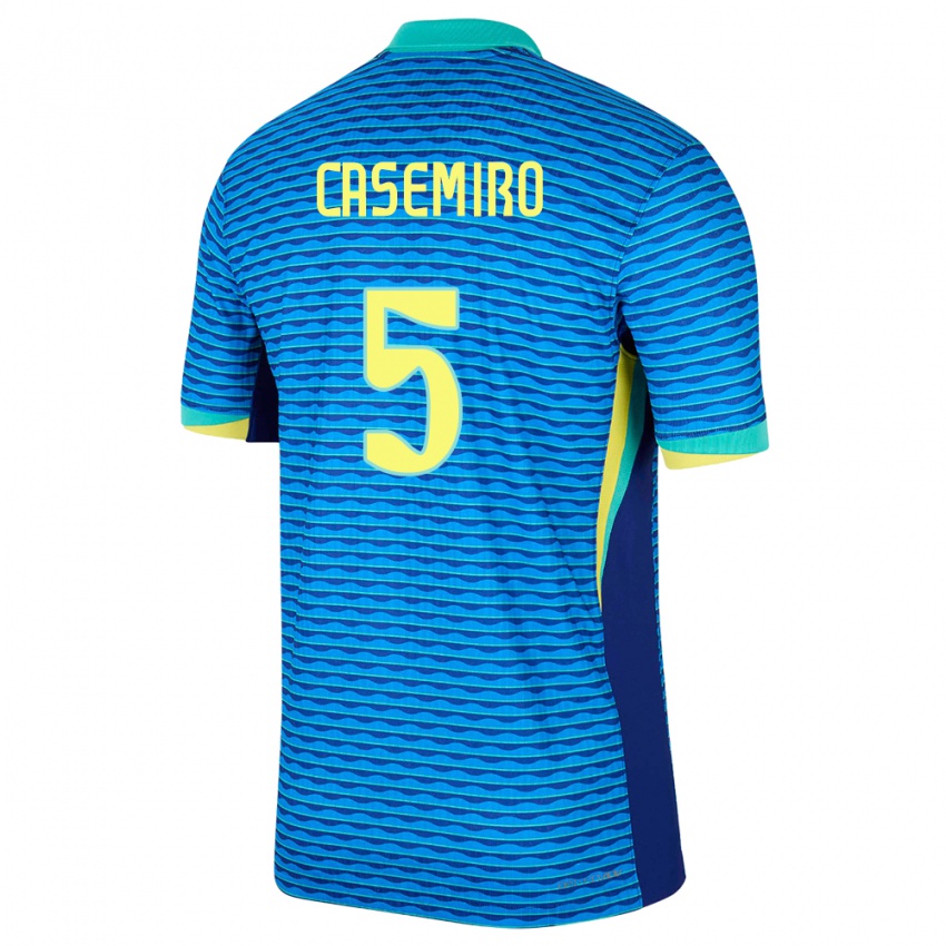 Dětské Brazílie Casemiro #5 Modrý Daleko Hráčské Dresy 24-26 Dres