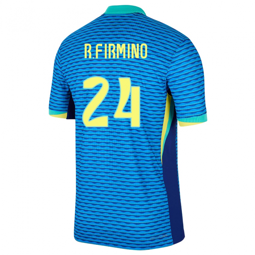 Dětské Brazílie Roberto Firmino #24 Modrý Daleko Hráčské Dresy 24-26 Dres