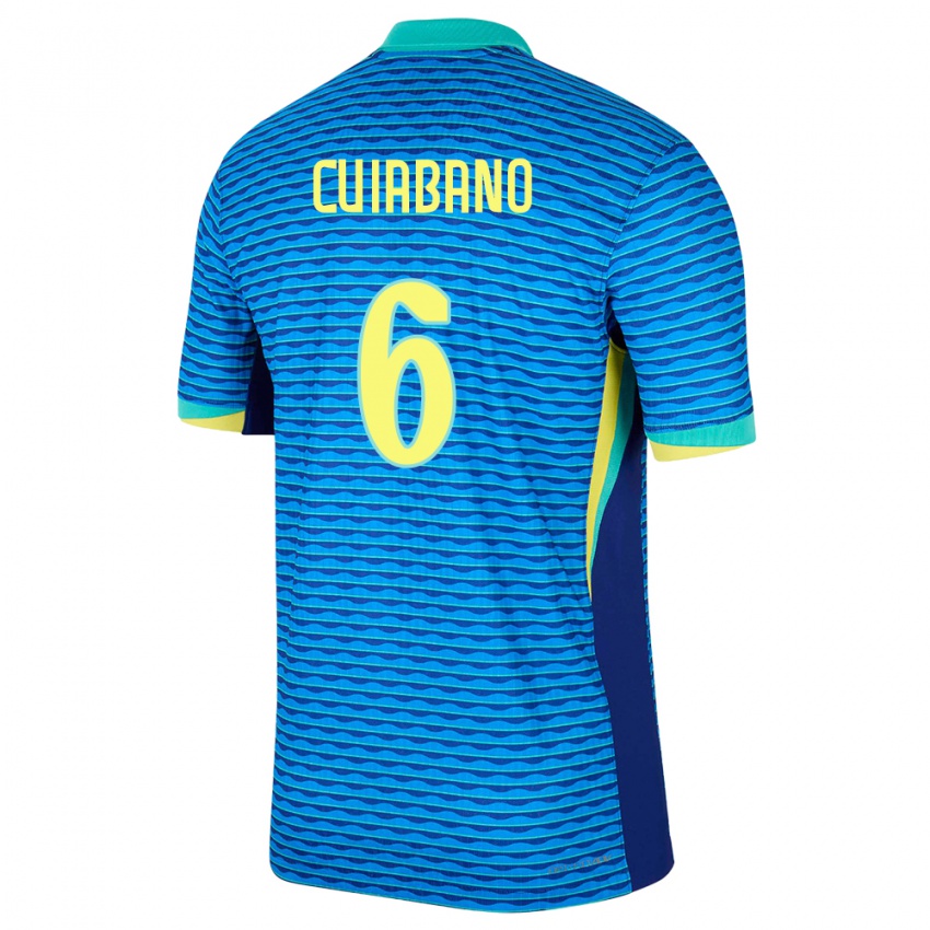 Dětské Brazílie Cuiabano #6 Modrý Daleko Hráčské Dresy 24-26 Dres