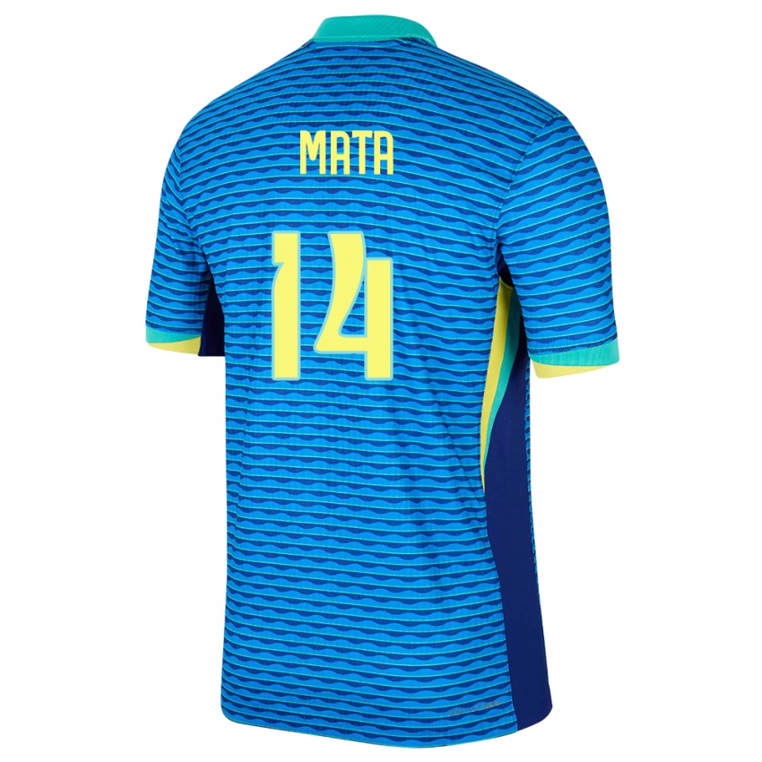 Dětské Brazílie Da Mata #14 Modrý Daleko Hráčské Dresy 24-26 Dres