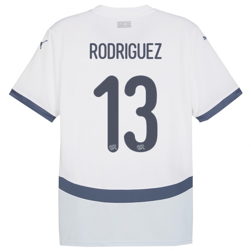 Dětské Švýcarsko Ricardo Rodriguez #13 Bílý Daleko Hráčské Dresy 24-26 Dres