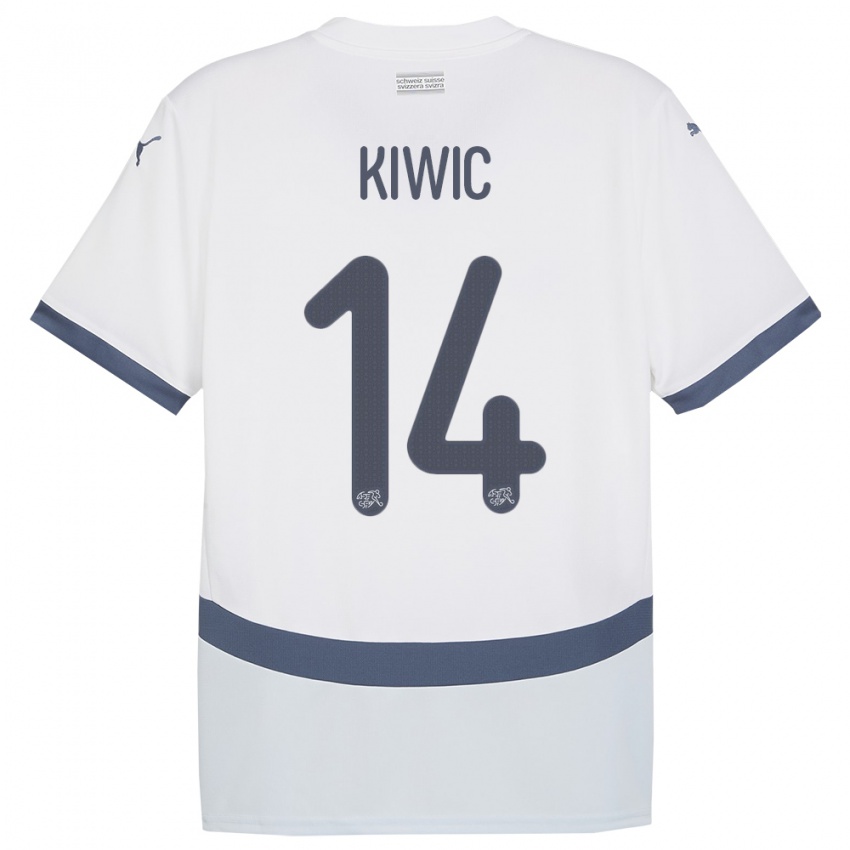 Dětské Švýcarsko Rahel Kiwic #14 Bílý Daleko Hráčské Dresy 24-26 Dres