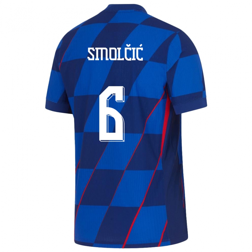 Dětské Chorvatsko Hrvoje Smolcic #6 Modrý Daleko Hráčské Dresy 24-26 Dres