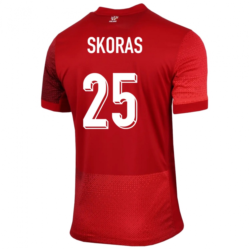 Dětské Polsko Michal Skoras #25 Červené Daleko Hráčské Dresy 24-26 Dres