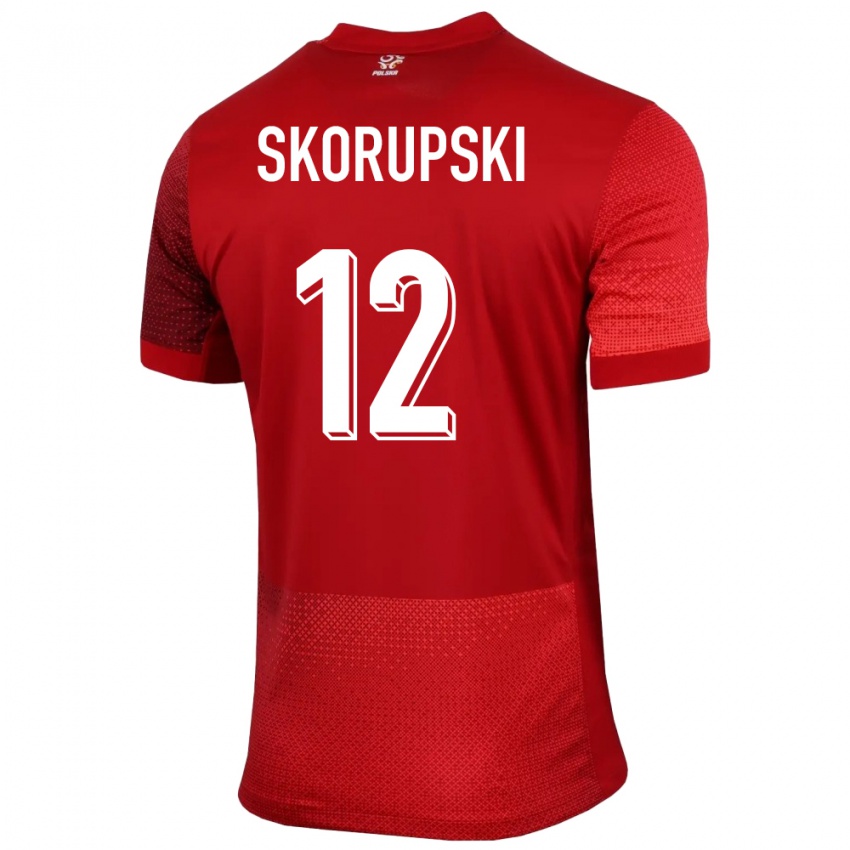 Dětské Polsko Lukasz Skorupski #12 Červené Daleko Hráčské Dresy 24-26 Dres