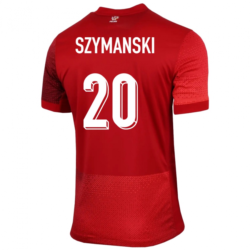 Dětské Polsko Sebastian Szymanski #20 Červené Daleko Hráčské Dresy 24-26 Dres